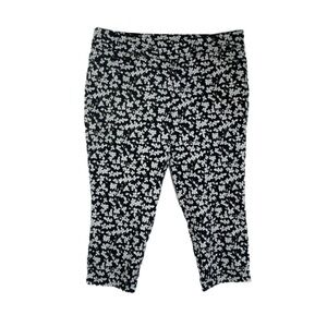 Jasmine & Juliana Black & White Floral Pull On Pants